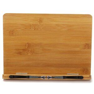 BAMBOO BOOK STAND | ADJUSTABLE HOLDER TRAY W/PAGE PAPER CLIP | PORTABLE